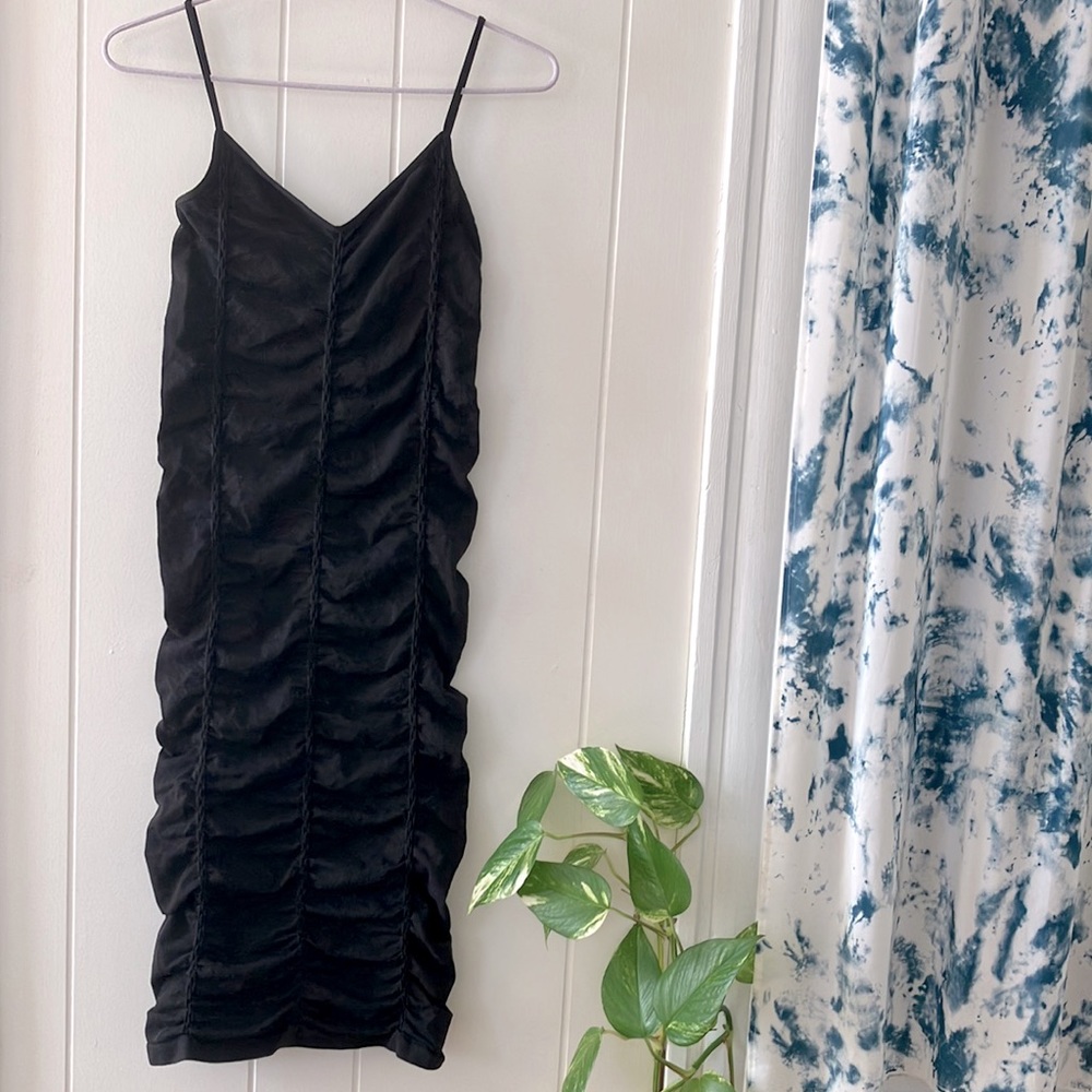 Arden B Black Stretch Midi Knee Length Bodycon Dress
